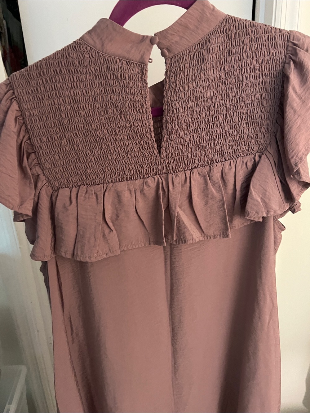 a new day Mauve Ruffle Smocked Dress - Picture 3 of 3